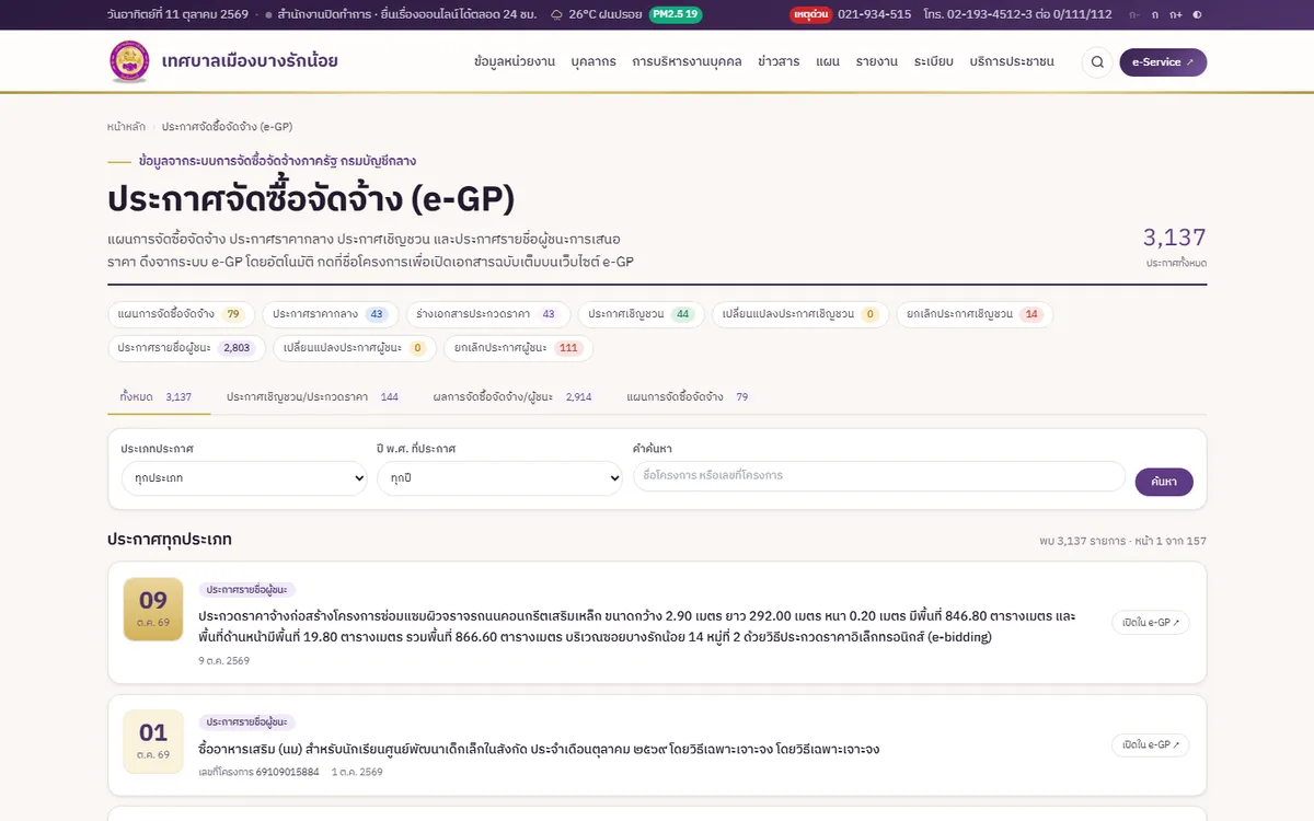 ประกาศจัดซื้อจัดจ้าง e-GP